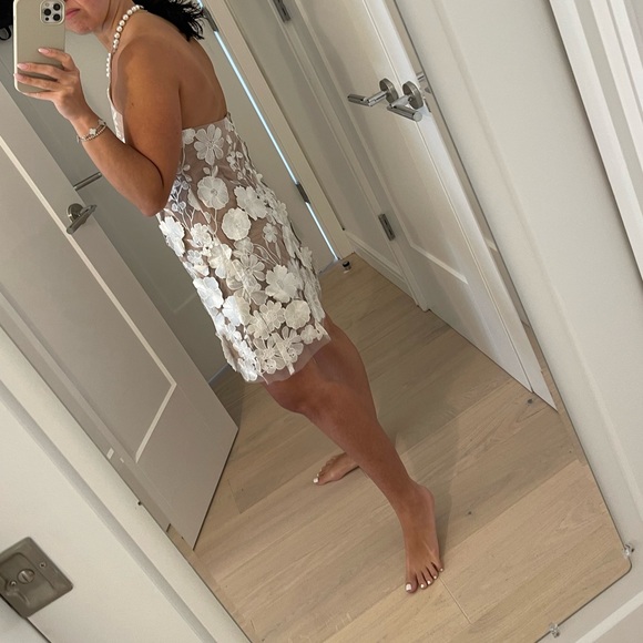NWT ELLIATT Callista Floral Lace Minidress White and Nude Size Small - Picture 4 of 14